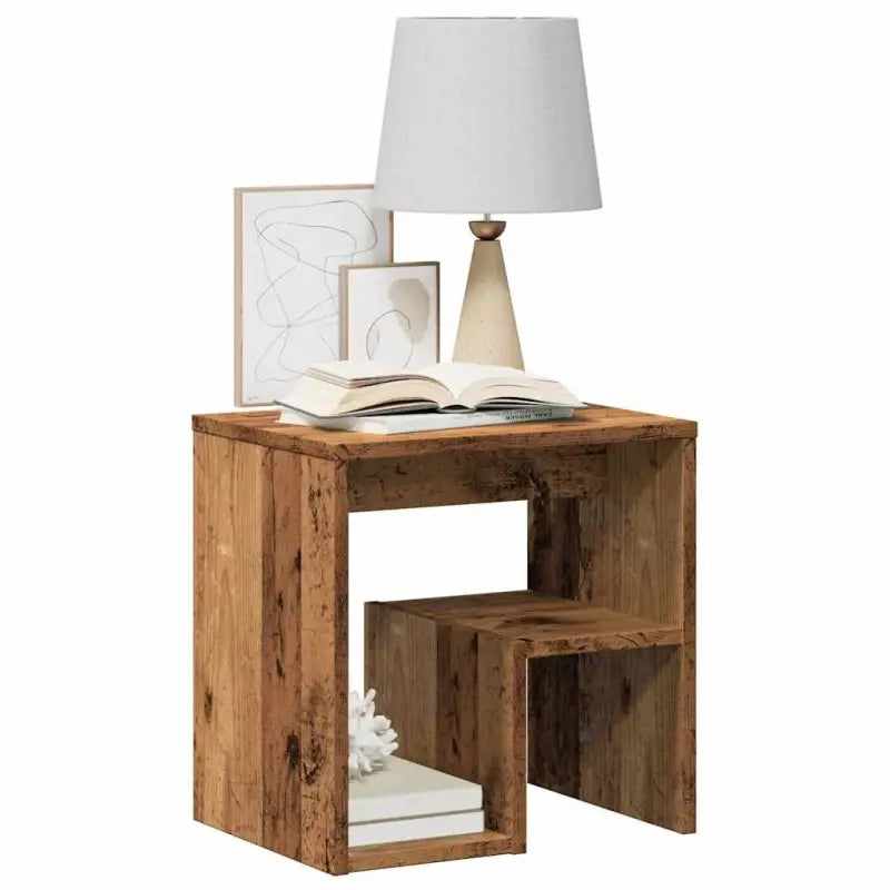 Nachtkastje van bewerkt hout met trendy en praktisch ontwerp - Oud hout / 2 - Nachtkastjes