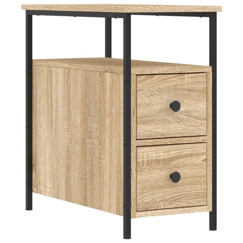 Nachtkastje van bewerkt hout met verstelbare poten voor stijl en comfort - Nachtkastjes