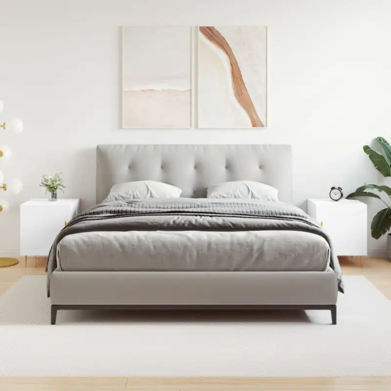 Nachtkastje van bewerkt hout voor een moderne uitstraling - Wit / 2 - Nachtkastjes