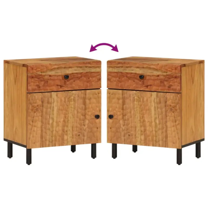 Nachtkastje van massief acaciahout met elegant design - Nachtkastjes