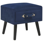 Nachtkastje van massief grenenhout met elegant fluwelen ontwerp - Blauw / 1 - Nachtkastjes