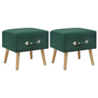 Nachtkastje van massief grenenhout met elegant fluwelen ontwerp - Groen / 2 - Nachtkastjes