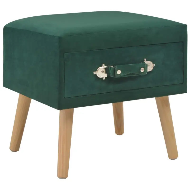 Nachtkastje van massief grenenhout met elegant fluwelen ontwerp - Groen / 1 - Nachtkastjes
