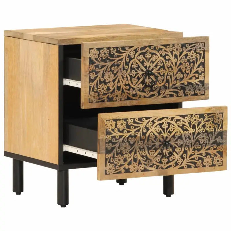 Nachtkastje van massief mangohout met elegant en tijdloos ontwerp - Nachtkastjes