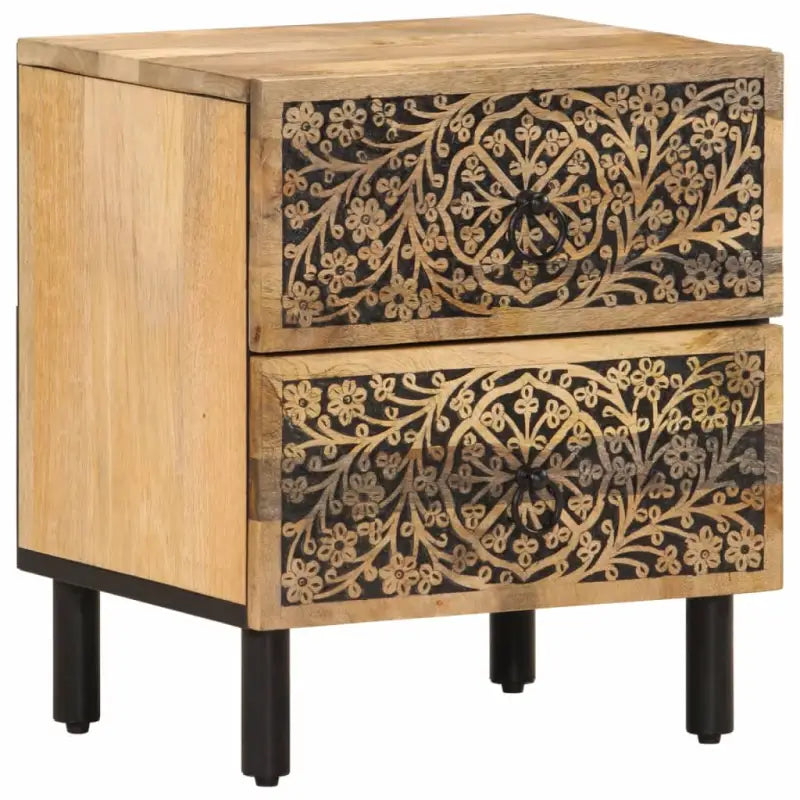 Nachtkastje van massief mangohout met elegant en tijdloos ontwerp - Nachtkastjes
