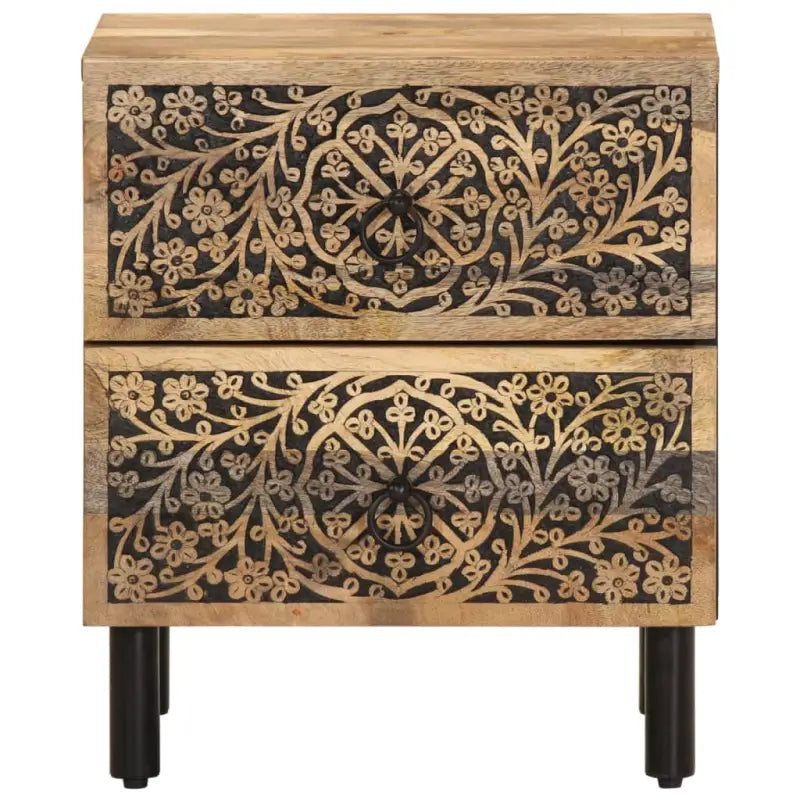 Nachtkastje van massief mangohout met elegant en tijdloos ontwerp - Nachtkastjes