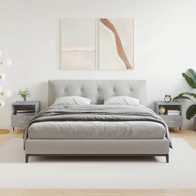 Nachtkastjes in Grijs Sonoma Eiken voor een moderne interieurlook - Betongrijs / 2 - Nachtkastjes