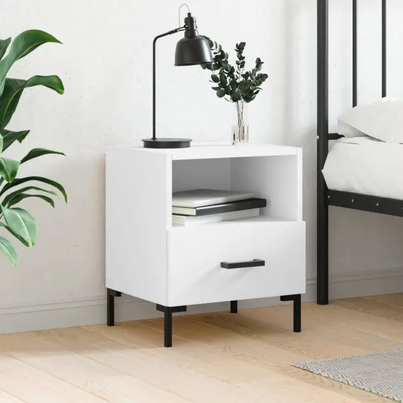 Nachtkastjes in hoogglans wit van bewerkt hout voor modern interieur - Wit / 1 - Nachtkastjes