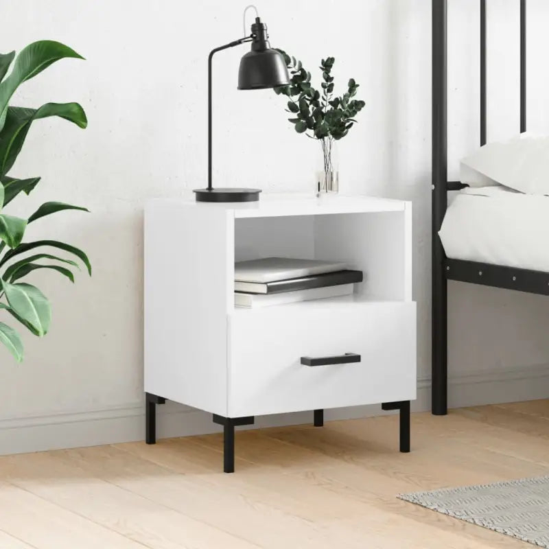Nachtkastjes in hoogglans wit van bewerkt hout voor modern interieur - Hoogglans wit / 1 - Nachtkastjes