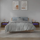 Nachtkastjes met bewerkt hout en RGB LED-verlichting in Sonoma Eiken - bruin eikenkleur / 2 - Nachtkastjes