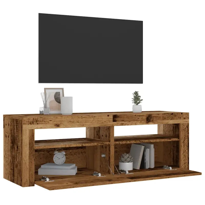 Nachtkastjes met bewerkt hout en RGB LED-verlichting in Sonoma Eiken - Oud hout / 2 - Nachtkastjes