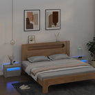 Nachtkastjes met bewerkt hout en RGB LED-verlichting in Sonoma Eiken - Betongrijs / 2 - Nachtkastjes