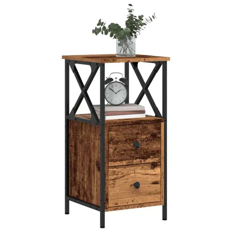 Nachtkastjes met bewerkt hout en verstelbare poten voor een tijdloze uitstraling - Oud hout / 1 - Nachtkastjes