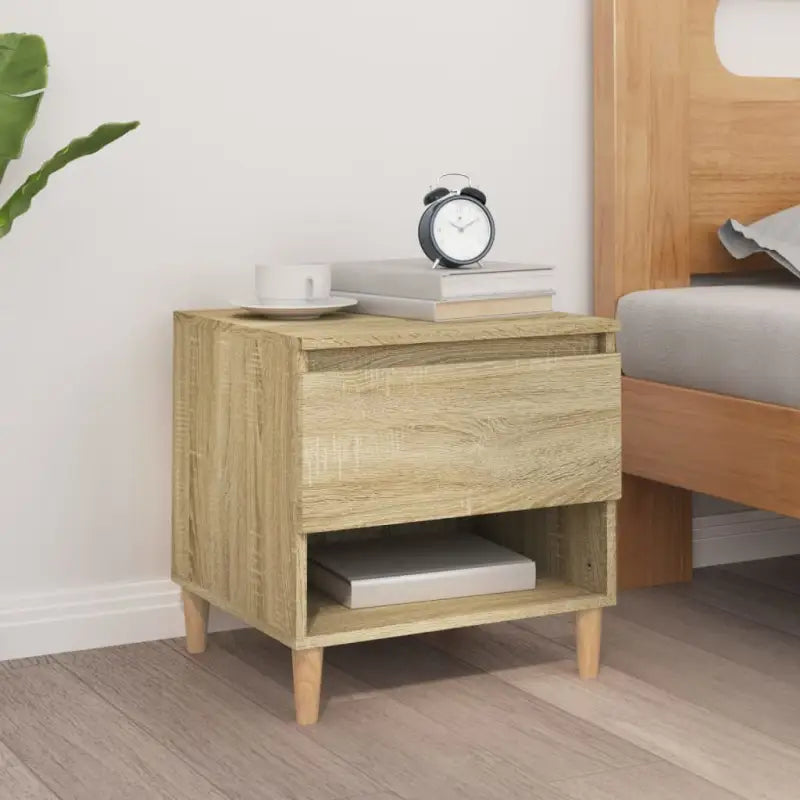 Nachtkastjes met bewerkt hout voor een elegant en tijdloos interieur - Sonoma eiken / 1 - Nachtkastjes