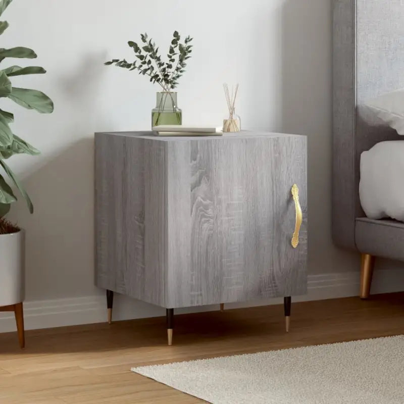 Nachtkastjes met bewerkt hout voor een moderne uitstraling - Grijs sonoma / 1 - Nachtkastjes