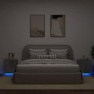 Nachtkastjes met rgb led-verlichting en duurzaam bewerkt hout - Betongrijs / 2 - Nachtkastjes