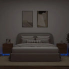 Nachtkastjes met rgb led-verlichting en duurzaam bewerkt hout - bruin eikenkleur / 2 - Nachtkastjes