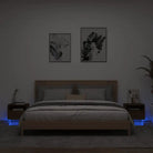 Nachtkastjes met rgb led-verlichting en duurzaam bewerkt hout - bruin eikenkleur / 2 - Nachtkastjes