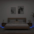 Nachtkastjes met rgb led-verlichting en duurzaam bewerkt hout - Gerookt eiken / 2 - Nachtkastjes