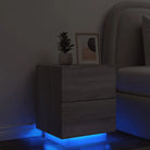 Nachtkastjes met rgb led-verlichting en duurzaam bewerkt hout - Grijs sonoma / 1 - Nachtkastjes