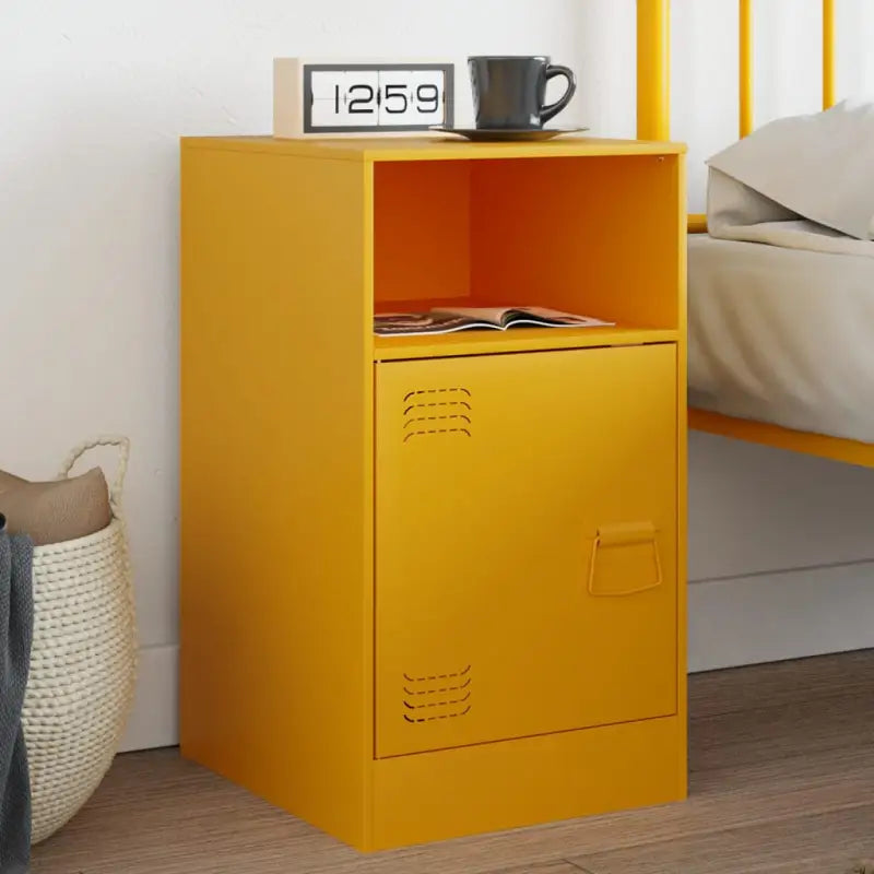 Nachtkastjes met trendy ontwerp van koudgewalst staal - Mosterdgeel / 1 - Nachtkastjes