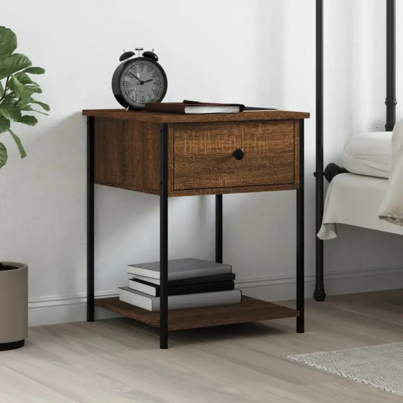 Nachtkastjes met verstelbare poten en bewerkt hout voor elegant interieur - bruin eikenkleur / 1 - Nachtkastjes