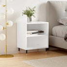 Nachtkastjes van bewerkt hout in hoogglans wit met elegant design - Hoogglans wit / 1 - Nachtkastjes