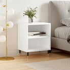 Nachtkastjes van bewerkt hout in hoogglans wit met elegant design - Wit / 1 - Nachtkastjes