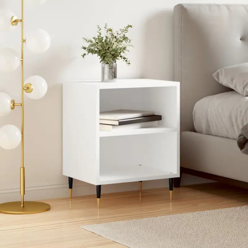 Nachtkastjes van bewerkt hout in hoogglans wit met elegant design - Wit / 1 - Nachtkastjes