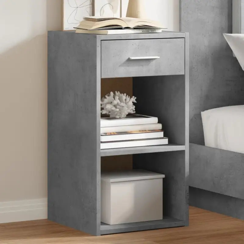Nachtkastjes van bewerkt hout met elegant en tijdloos ontwerp - Betongrijs / 2 - Nachtkastjes