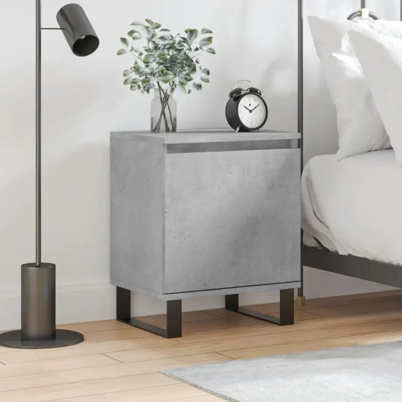 Nachtkastjes van bewerkt hout met elegant en tijdloos ontwerp - Betongrijs / 1 - Nachtkastjes