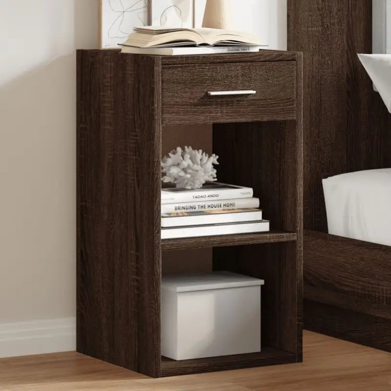 Nachtkastjes van bewerkt hout met elegant en tijdloos ontwerp - bruin eikenkleur / 2 - Nachtkastjes