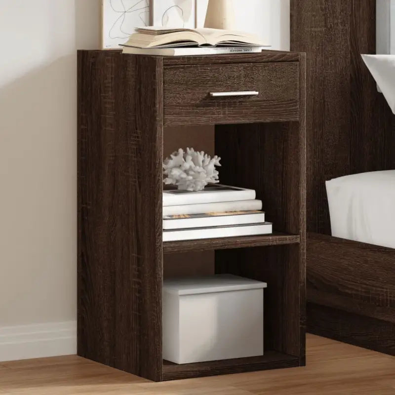 Nachtkastjes van bewerkt hout met elegant en tijdloos ontwerp - bruin eikenkleur / 1 - Nachtkastjes