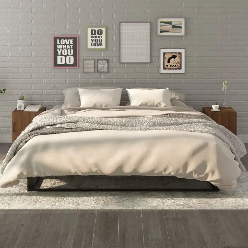 Nachtkastjes van bewerkt hout met elegant en tijdloos ontwerp - bruin eikenkleur / 2 - Nachtkastjes