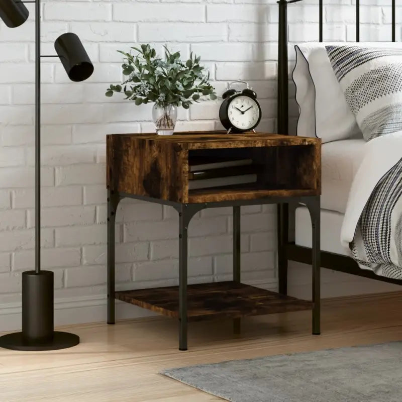 Nachtkastjes van bewerkt hout met elegant en tijdloos ontwerp - Gerookt eiken / 1 - Nachtkastjes