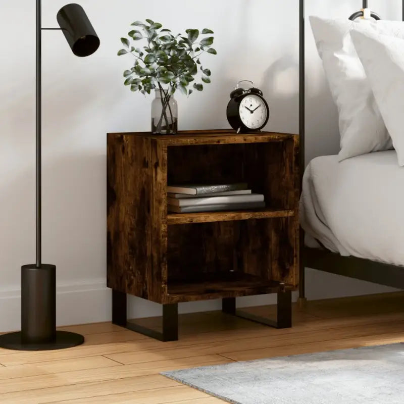 Nachtkastjes van bewerkt hout met elegant en tijdloos ontwerp - Gerookt eiken / 1 - Nachtkastjes