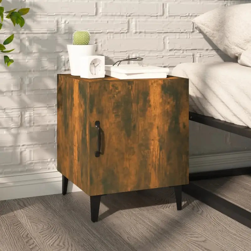 Nachtkastjes van bewerkt hout met elegant en tijdloos ontwerp - Gerookt eiken / 1 - Nachtkastjes