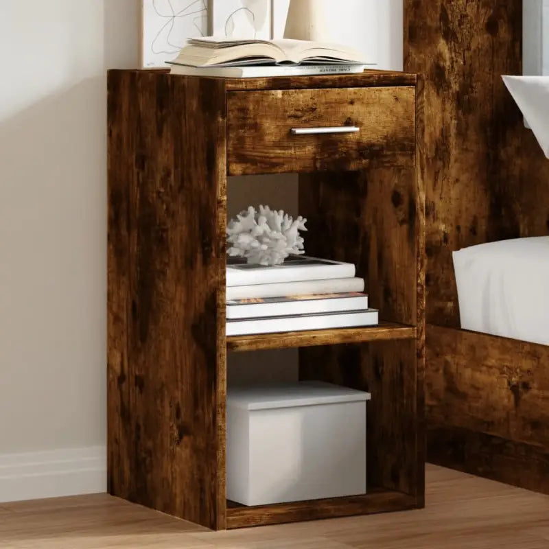 Nachtkastjes van bewerkt hout met elegant en tijdloos ontwerp - Gerookt eiken / 1 - Nachtkastjes