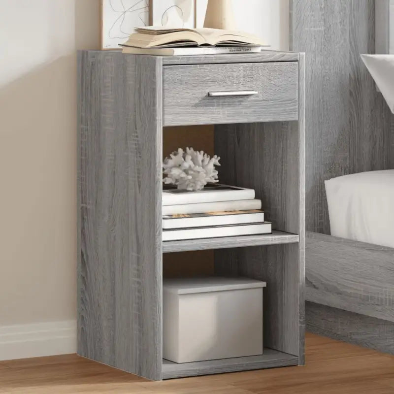 Nachtkastjes van bewerkt hout met elegant en tijdloos ontwerp - Grijs sonoma / 2 - Nachtkastjes