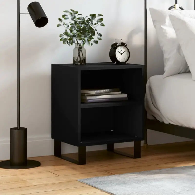 Nachtkastjes van bewerkt hout met elegant en tijdloos ontwerp - Zwart / 1 - Nachtkastjes