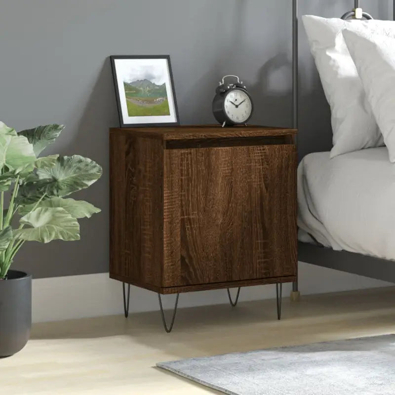 Nachtkastjes van bewerkt hout met elegant ontwerp en duurzame afwerking - bruin eikenkleur / 1 - Nachtkastjes