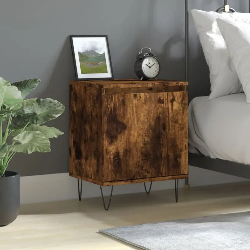 Nachtkastjes van bewerkt hout met elegant ontwerp en duurzame afwerking - Gerookt eiken / 1 - Nachtkastjes