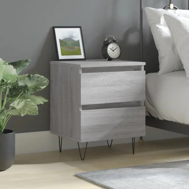 Nachtkastjes van bewerkt hout met elegant ontwerp en duurzame kwaliteit - Grijs sonoma / 1 - Nachtkastjes