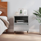 Nachtkastjes van bewerkt hout met metalen poten voor een elegante uitstraling - Grijs sonoma / 1 - Nachtkastjes