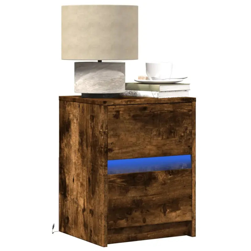 Nachtkastjes van bewerkt hout met tijdloze charme en juiste installatie - Gerookt eiken / 1 - Nachtkastjes