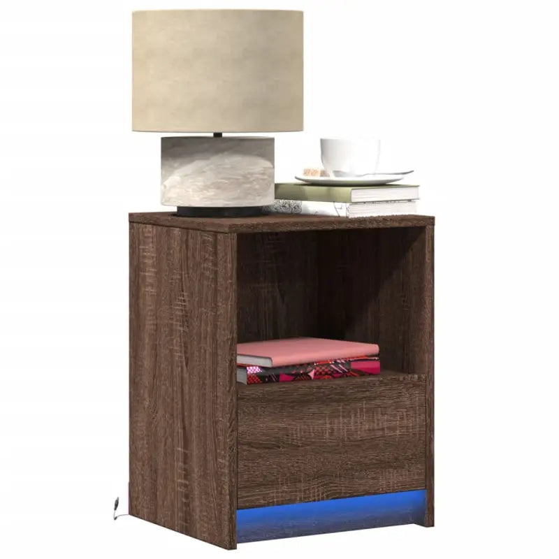 Nachtkastjes van bewerkt hout met tijdloze charme voor woonkamer of slaapkamer - bruin eikenkleur / 1 - Nachtkastjes
