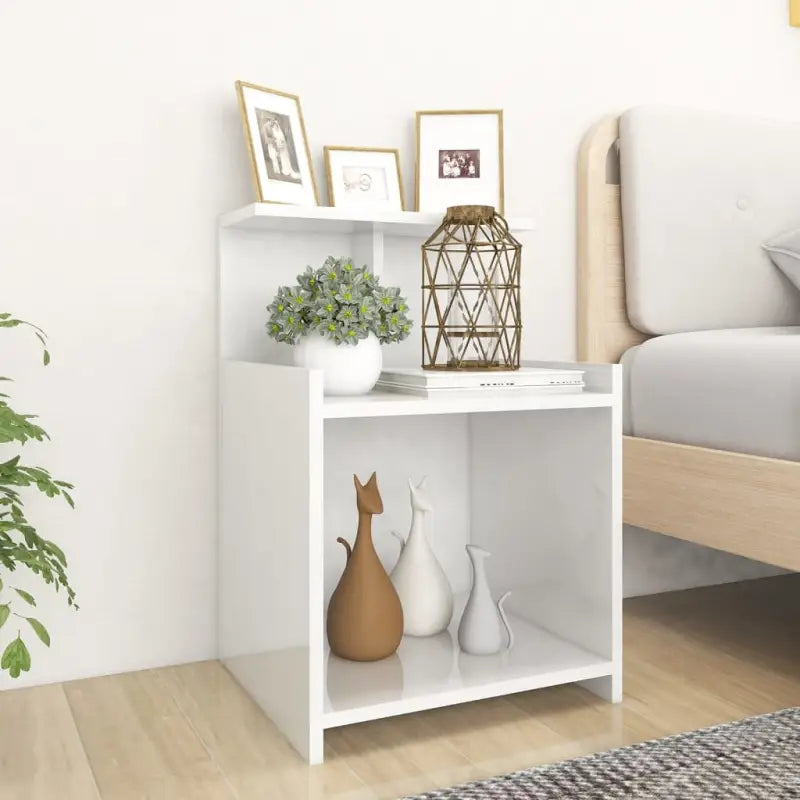 Nachtkastjes van bewerkt hout met trendy en praktische ontwerp - Hoogglans wit / 1 - Nachtkastjes