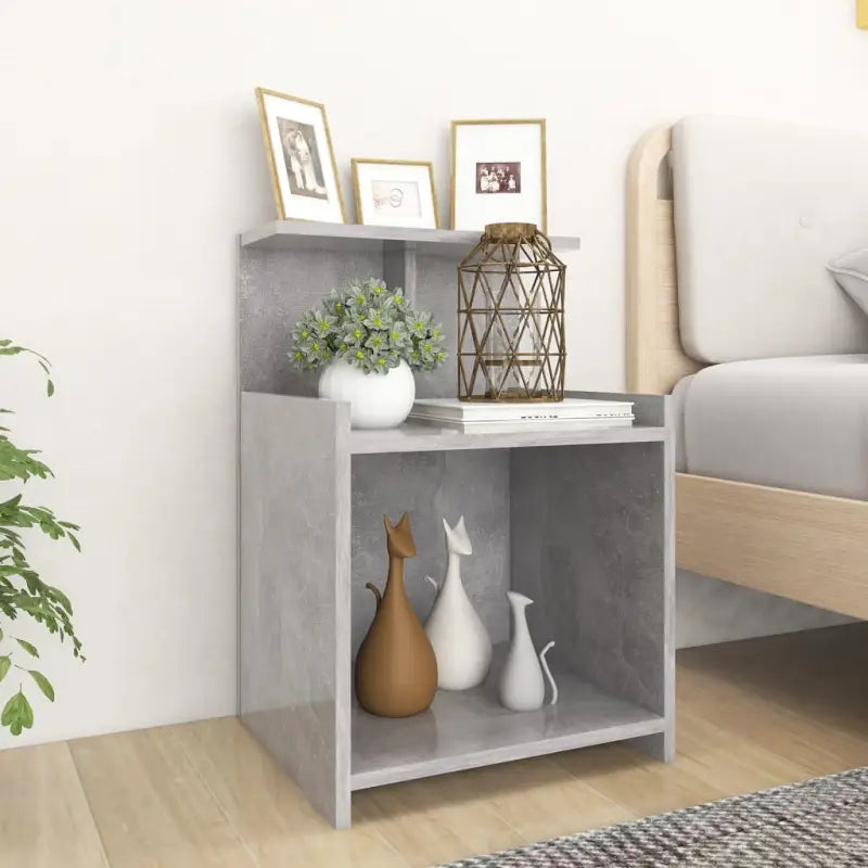 Nachtkastjes van bewerkt hout met trendy en praktische ontwerp - Betongrijs / 1 - Nachtkastjes