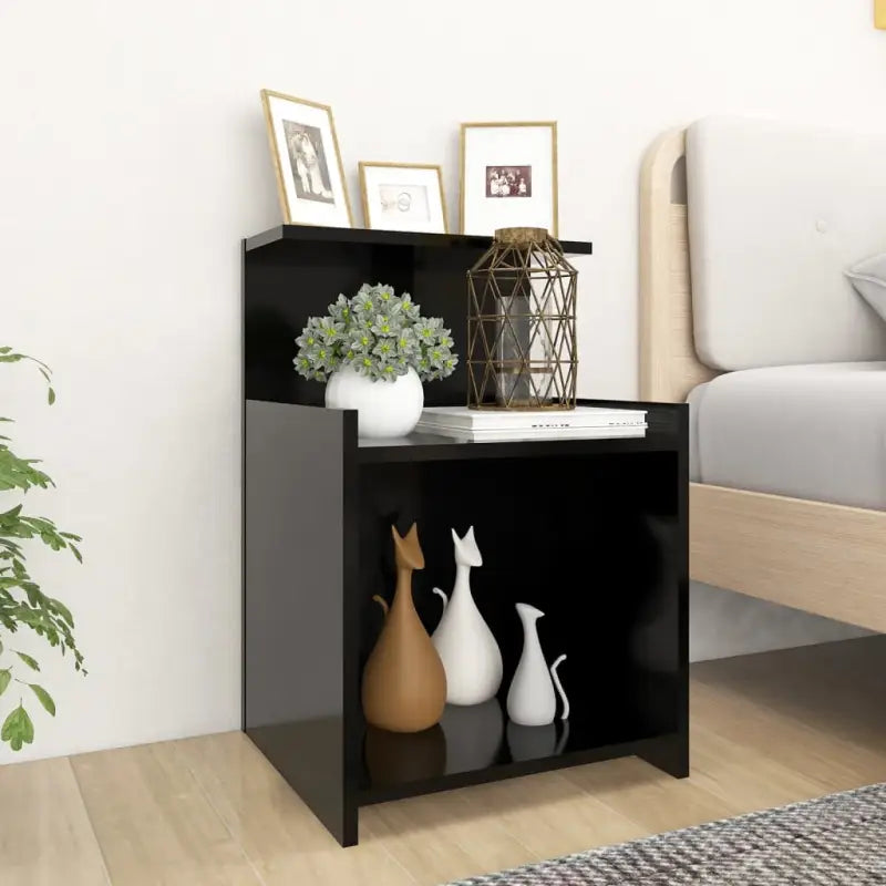 Nachtkastjes van bewerkt hout met trendy en praktische ontwerp - Zwart / 2 - Nachtkastjes
