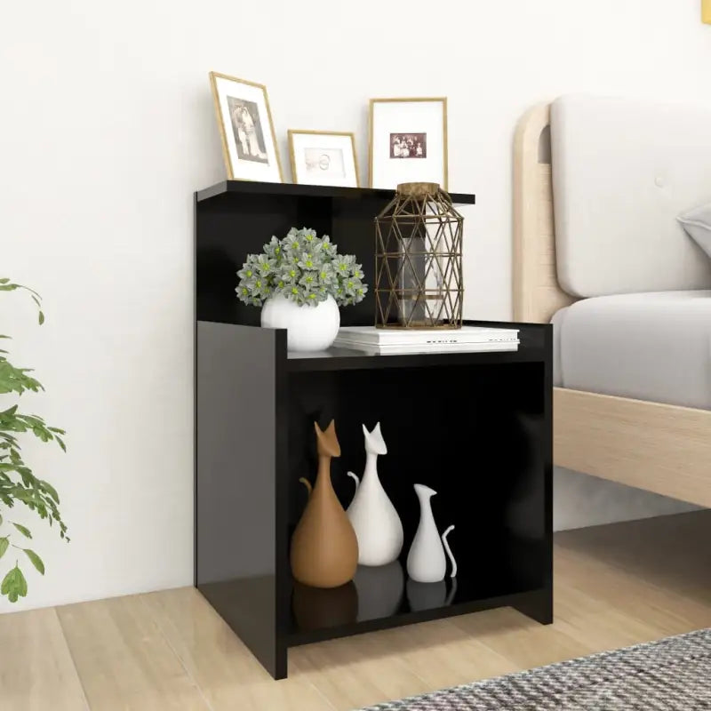 Nachtkastjes van bewerkt hout met trendy en praktische ontwerp - Zwart / 1 - Nachtkastjes